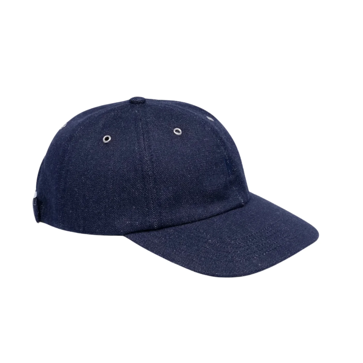 Broken Twill Cotton Linen Denim 6 Panel Cap - Indigo