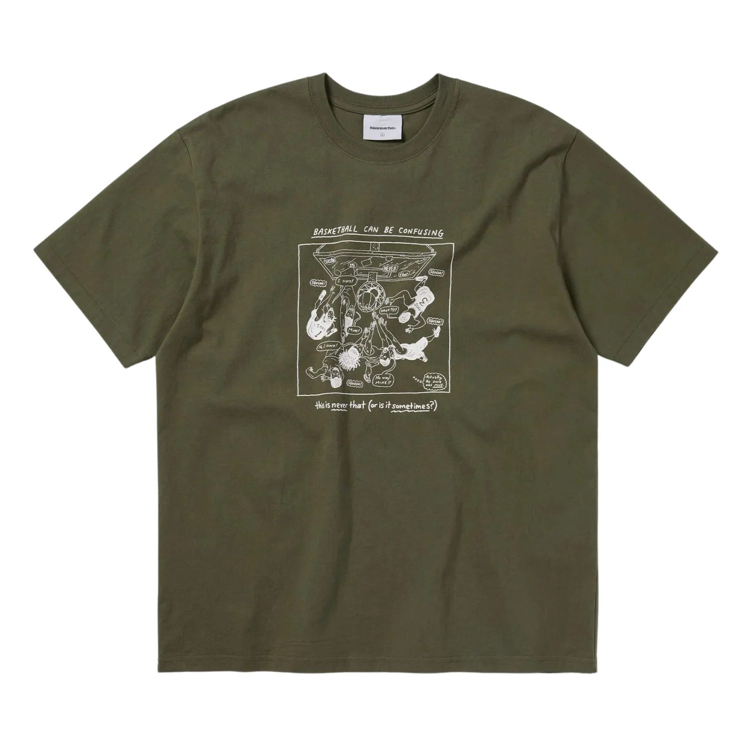 Confusing Basketball Tee - Olive