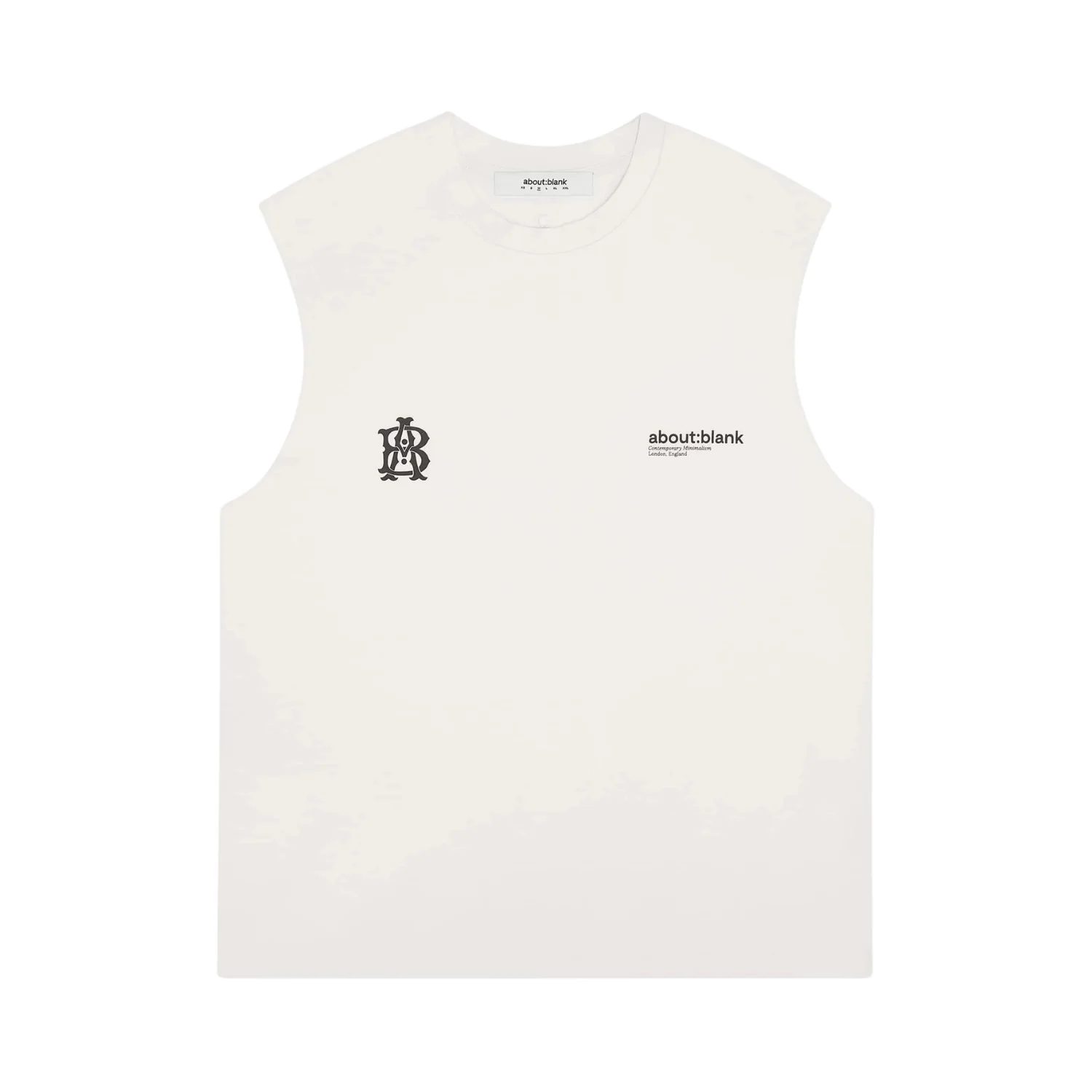 Dual Logo Sleeveless T-Shirt - Oat