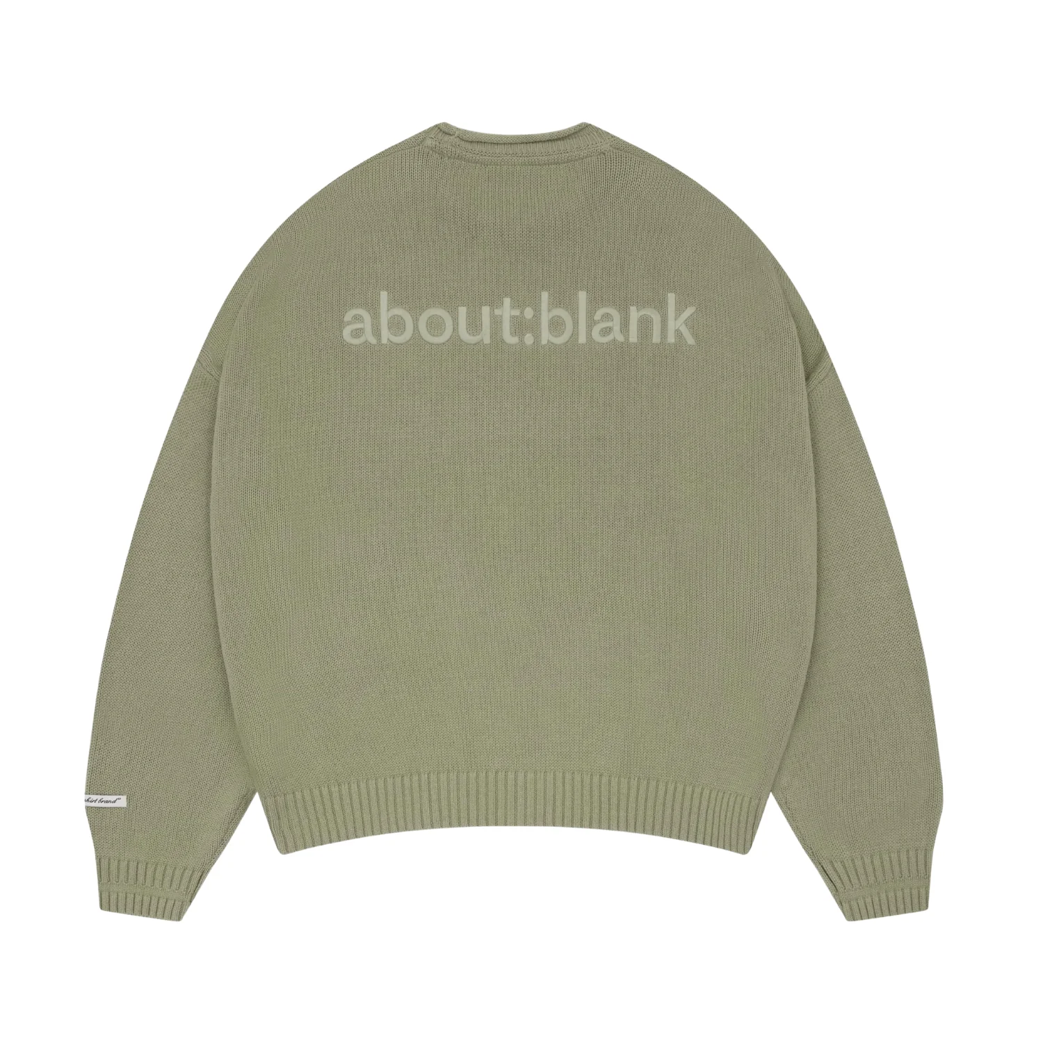 Loose Knit Rolled Crewneck - Sage