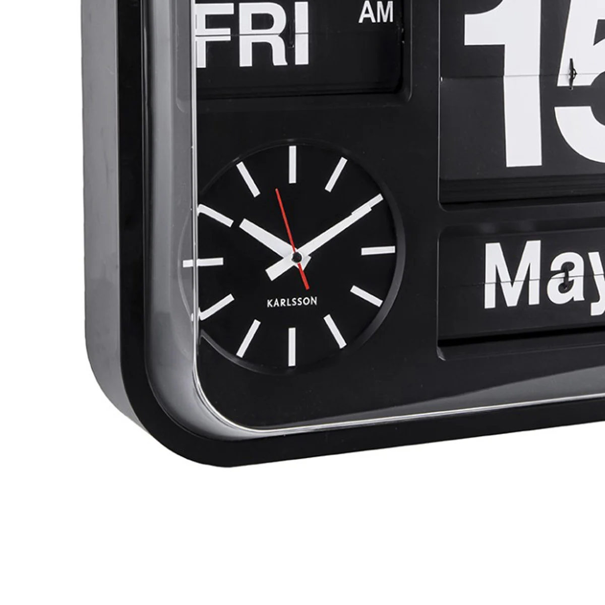 Wall Clock Big Flip Black - Image 2
